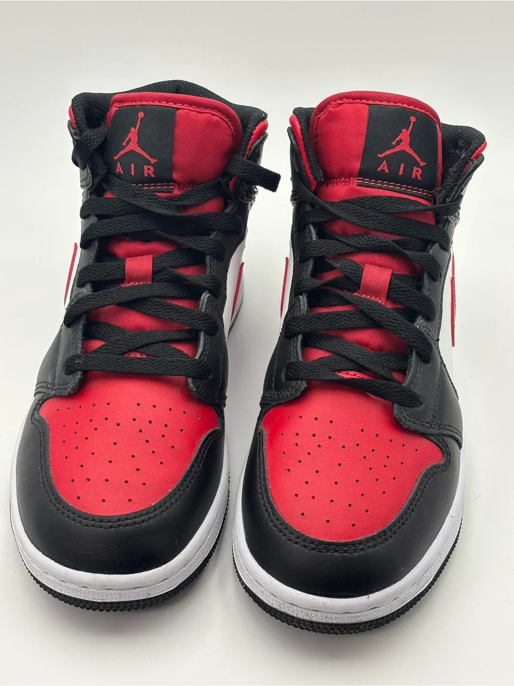 Nike Air Jordan 1 Mid Black Red White Air Jordan 1 Mid Big Kids' Shoes size 5.5